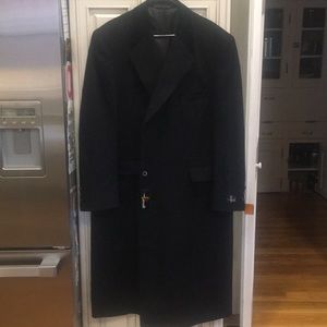 NWT Black Petrocelli Sz 48 Wool Blend Trench Coat